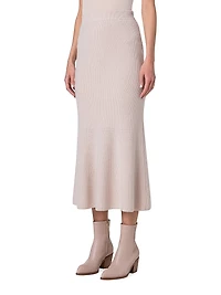 Cashmere Ribbed Midi-Skirt