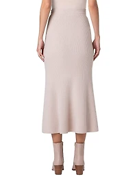 Cashmere Ribbed Midi-Skirt