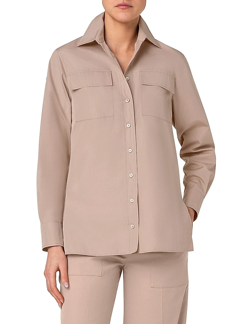 Poplin Patch Pocket Open Shirt