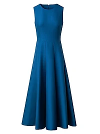 Cotton-Silk A-Line Midi-Dress