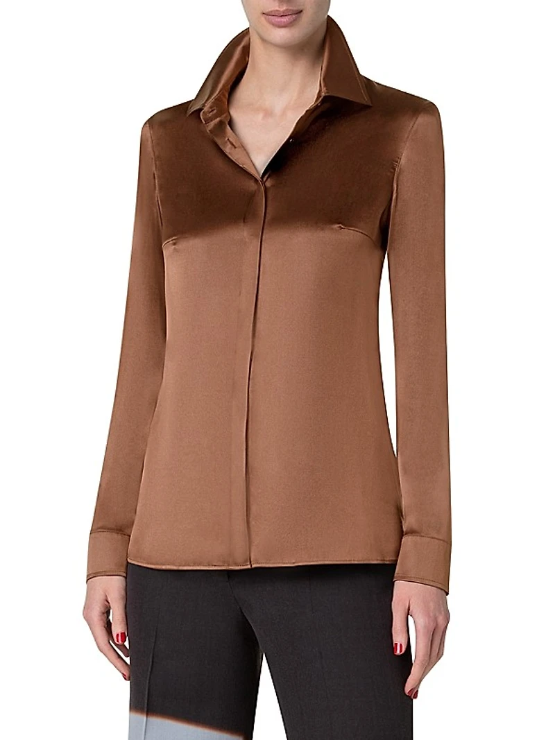 Stretch Satin Shirt