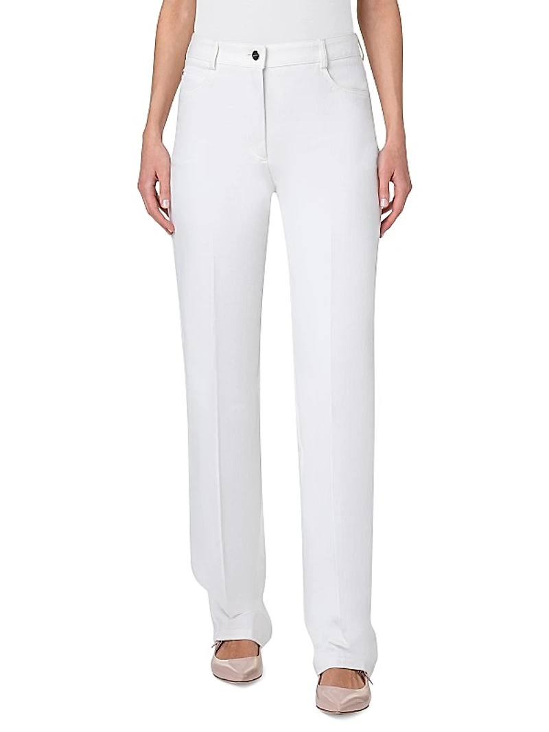 Meg Denim-Stretch Slim Pants