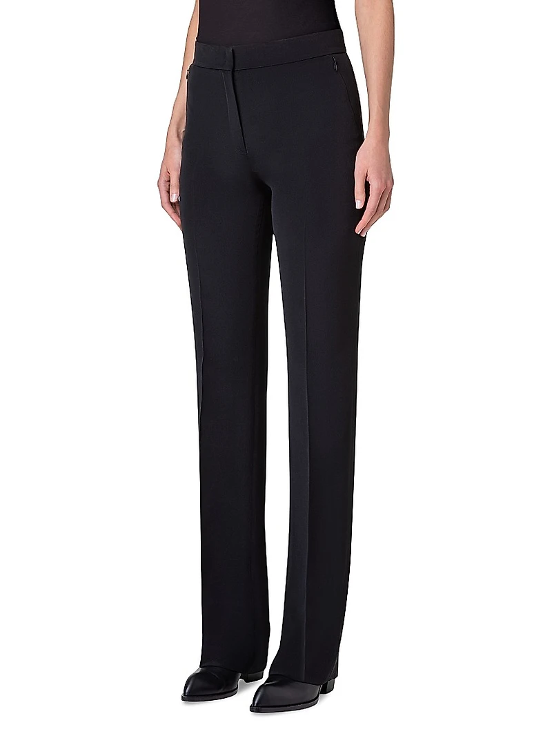 Silk Slim-Straight Pants