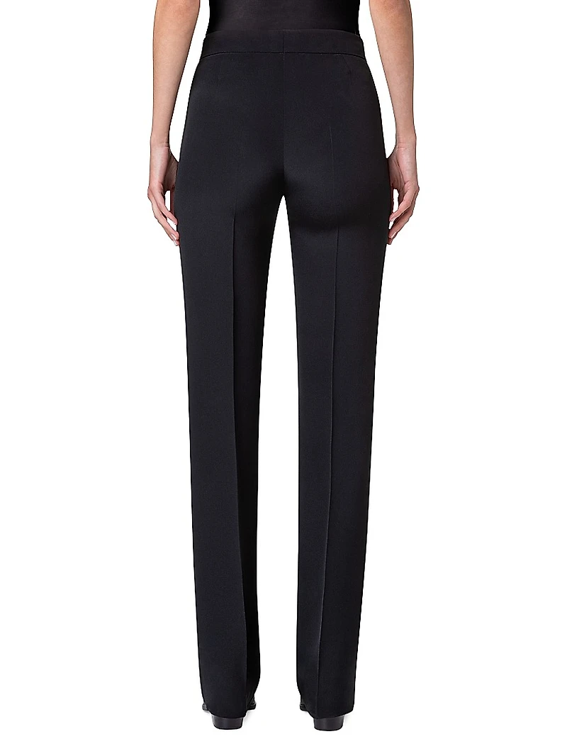 Silk Slim-Straight Pants
