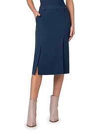 Wool Pencil Midi-Skirt