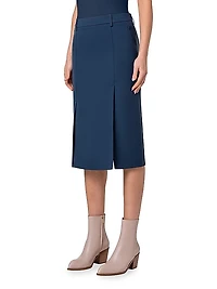 Wool Pencil Midi-Skirt