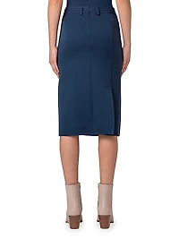 Wool Pencil Midi-Skirt
