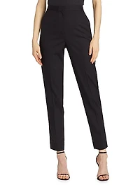 Tailored High-Waisted Wool-Blend Pants