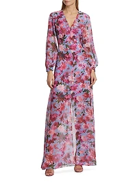 Penny Floral Chiffon Gown