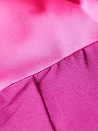 Zoe Satin Colorblocked Belted Gown
