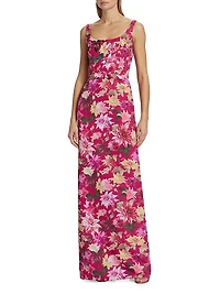 Lana Floral Belted Column Gown