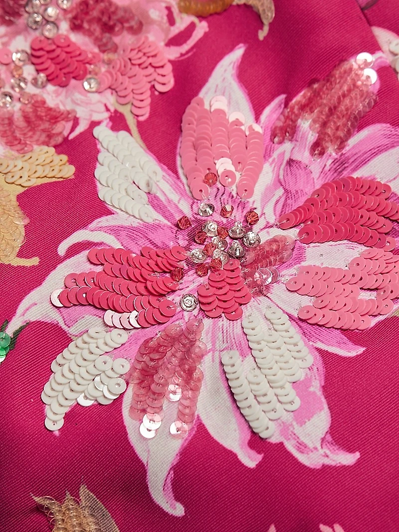 Lana Floral Belted Column Gown