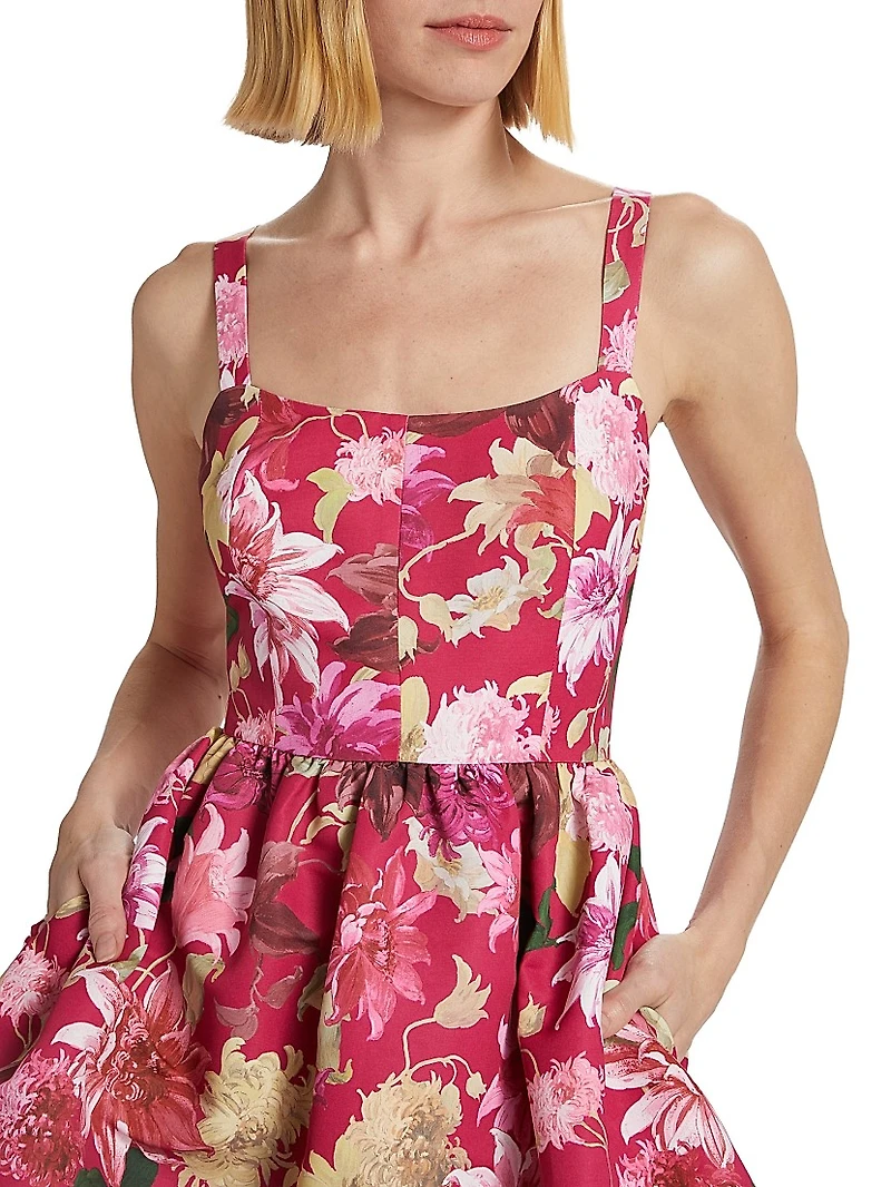 Cora Floral Faille Minidress