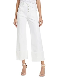 Benji Twill Cotton-Blend Cuffed Flare Pants