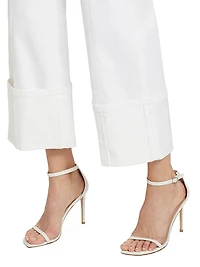 Benji Twill Cotton-Blend Cuffed Flare Pants