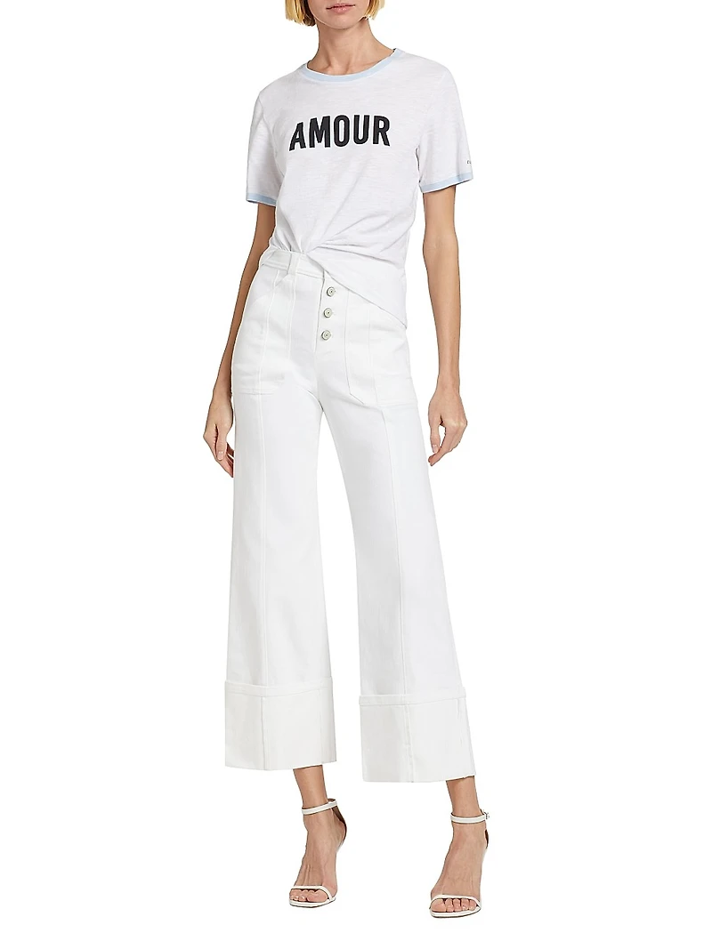 Benji Twill Cotton-Blend Cuffed Flare Pants