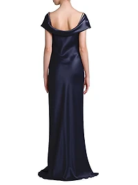 Twisted Silk-Blend Satin Gown