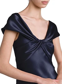 Twisted Silk-Blend Satin Gown