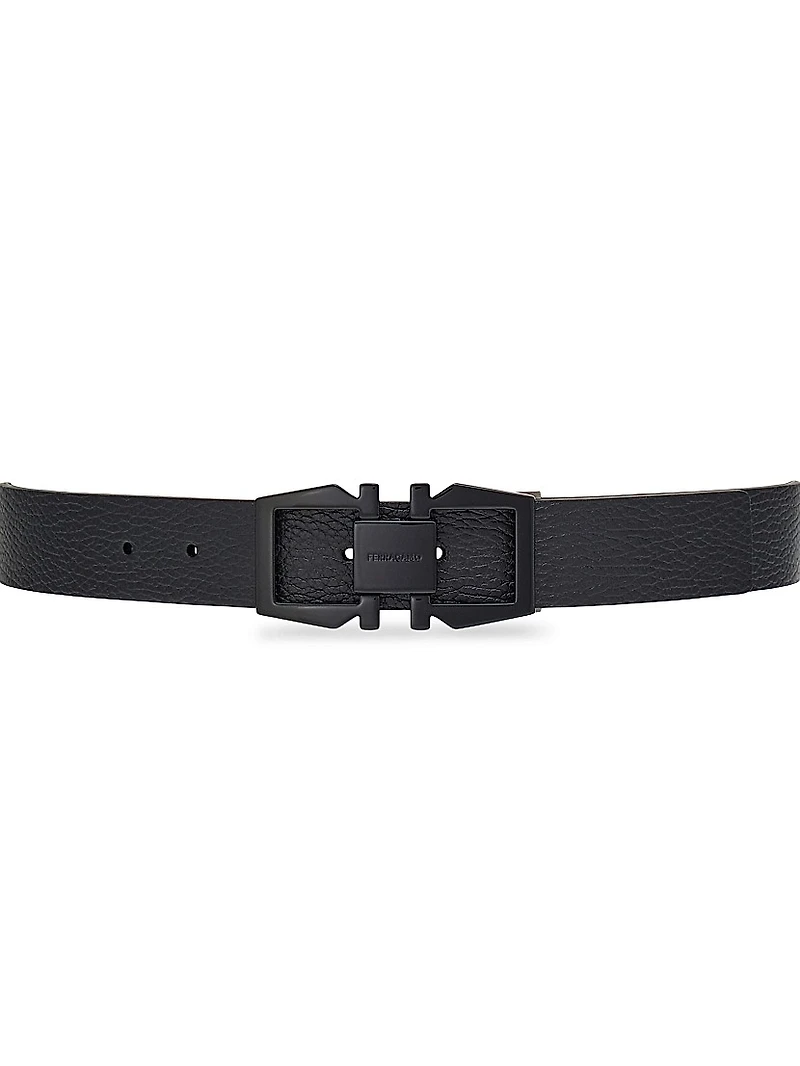 Cut-to-Size Gancini Leather Belt
