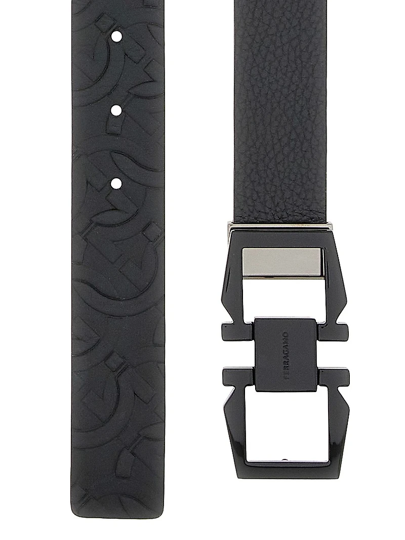 Cut-to-Size Gancini Leather Belt
