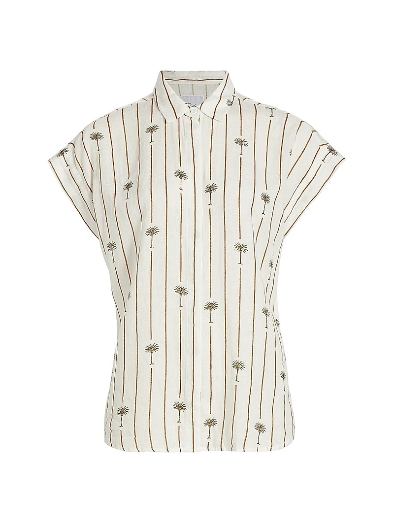 Jamie Striped Button-Front Top
