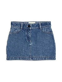 Little Girl's & Girl's Logo Embroidered Denim Skirt