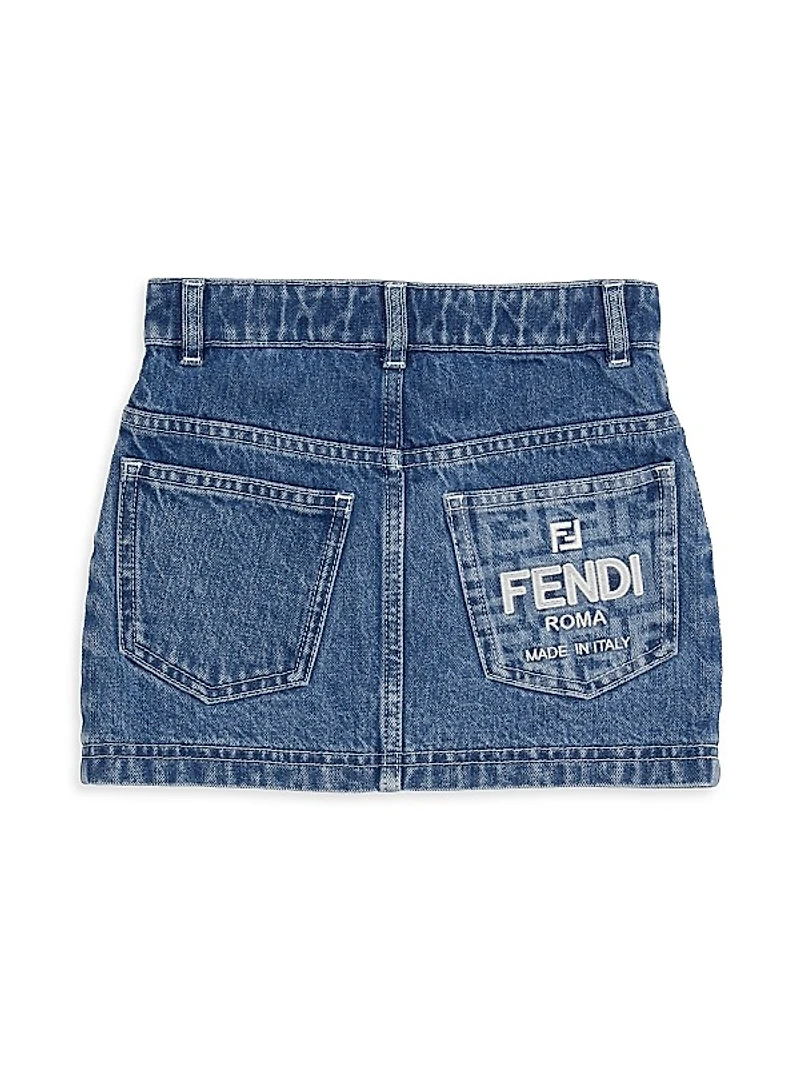 Little Girl's & Girl's Logo Embroidered Denim Skirt