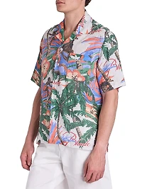 Floral Linen Camp Shirt