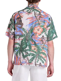 Floral Linen Camp Shirt