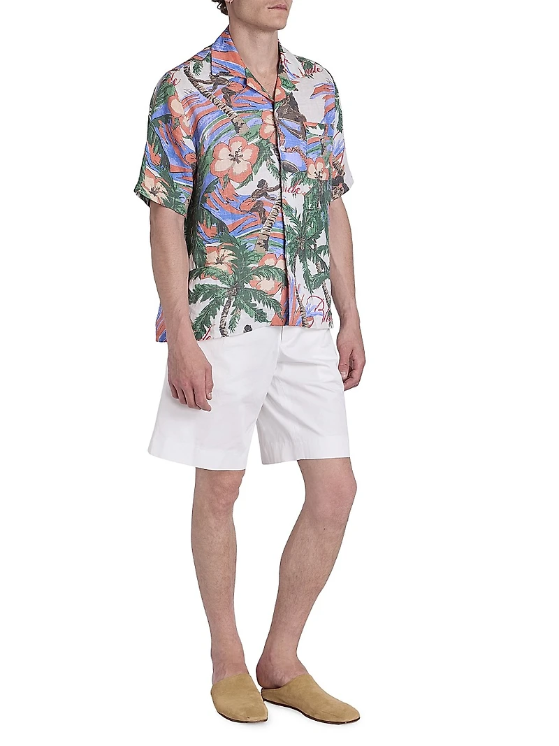 Floral Linen Camp Shirt