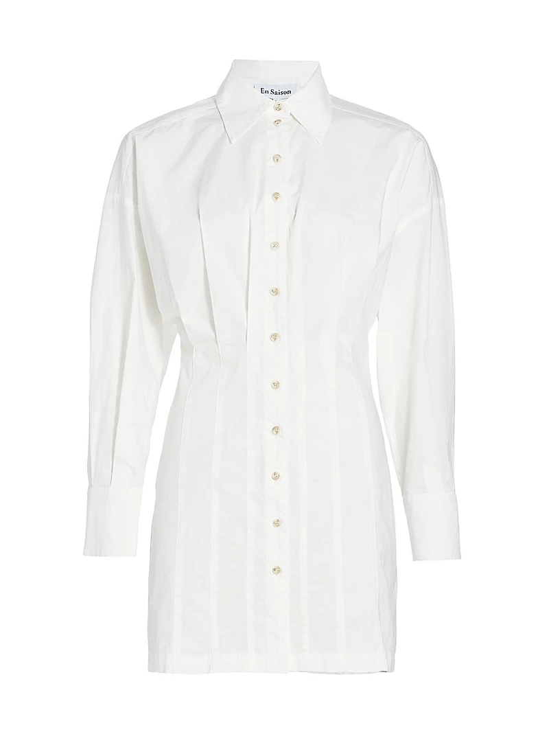 Abby Cotton Pleated Shirtdress