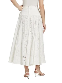Adina Cotton Lace Midi Skirt