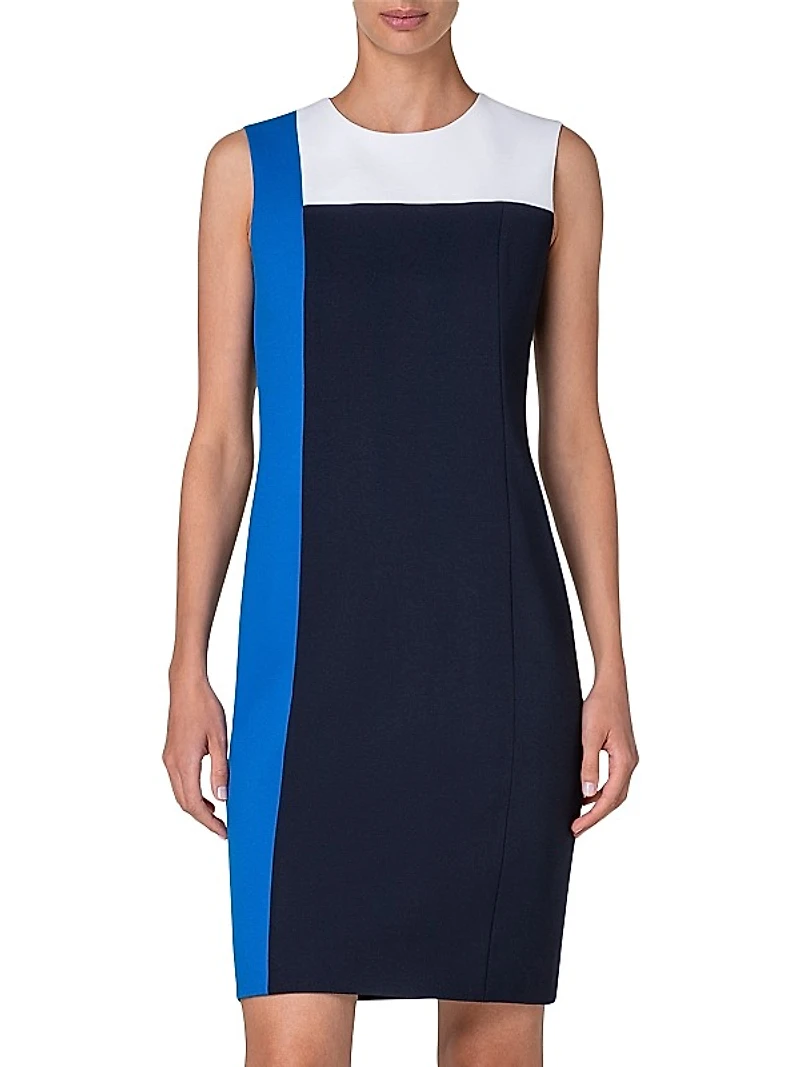 Colorblock Sleeveless Sheath Dress