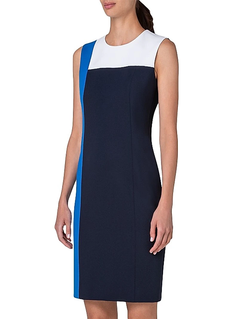 Colorblock Sleeveless Sheath Dress