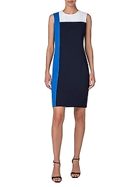 Colorblock Sleeveless Sheath Dress
