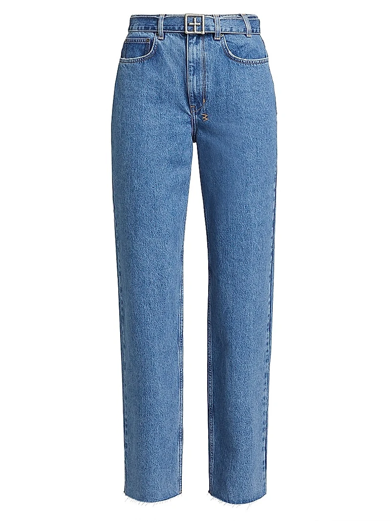 Express To Mars Playback Belted Straight-Leg Jeans