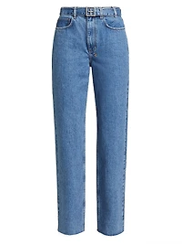 Express To Mars Playback Belted Straight-Leg Jeans