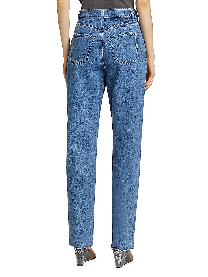Express To Mars Playback Belted Straight-Leg Jeans