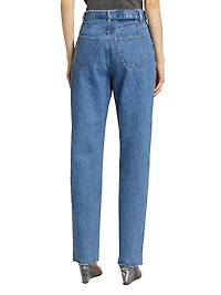 Express To Mars Playback Belted Straight-Leg Jeans