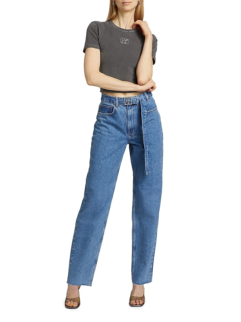 Express To Mars Playback Belted Straight-Leg Jeans