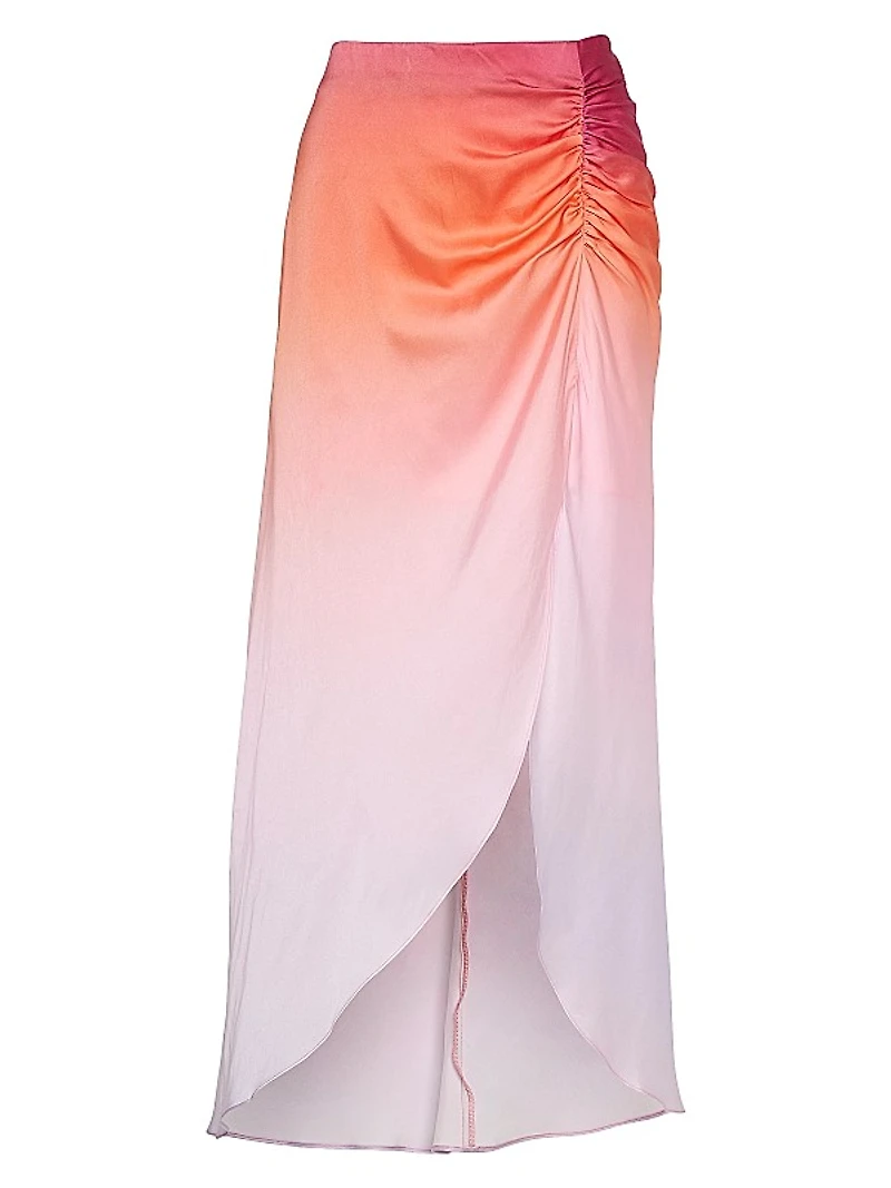 Tatum Silk-Blend Ombré Maxi Skirt