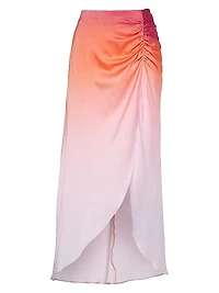 Tatum Silk-Blend Ombré Maxi Skirt