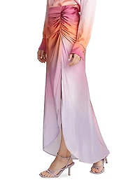 Tatum Silk-Blend Ombré Maxi Skirt