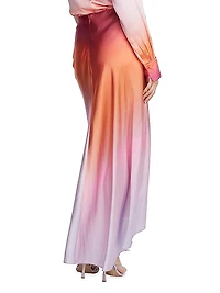 Tatum Silk-Blend Ombré Maxi Skirt