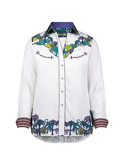 Kacey Embroidered Cotton-Blend Shirt