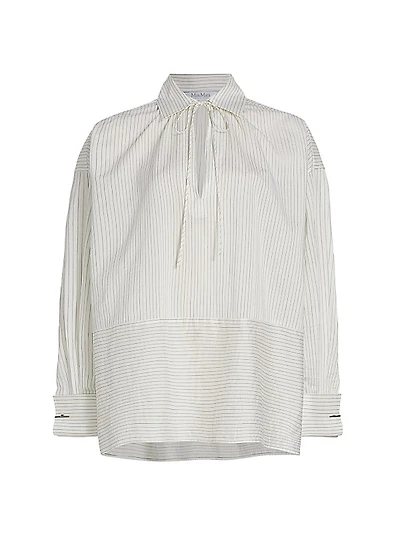 Saletta Striped Cotton & Silk Top