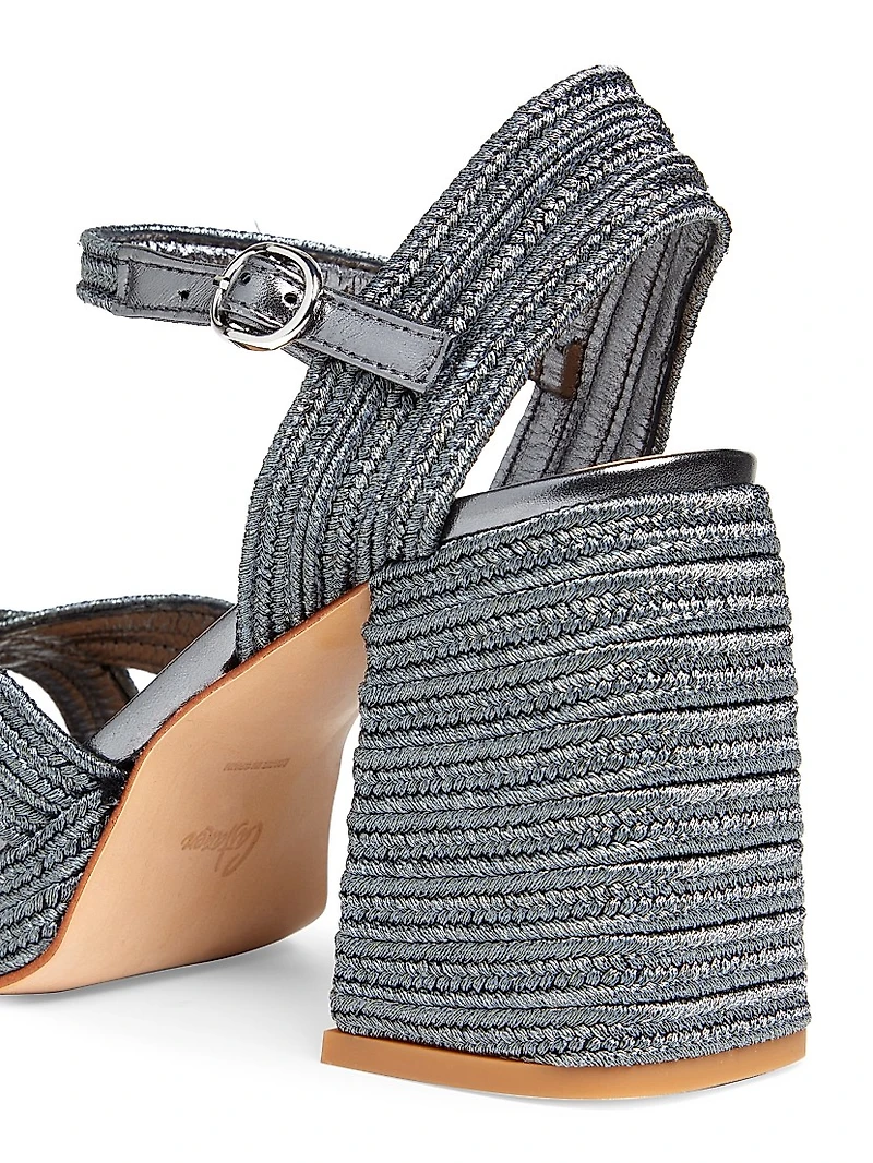 Valle 100MM Woven Block-Heel Sandals