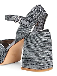 Valle 100MM Woven Block-Heel Sandals