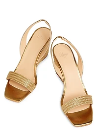 80MM Metallic Wedge Sandals