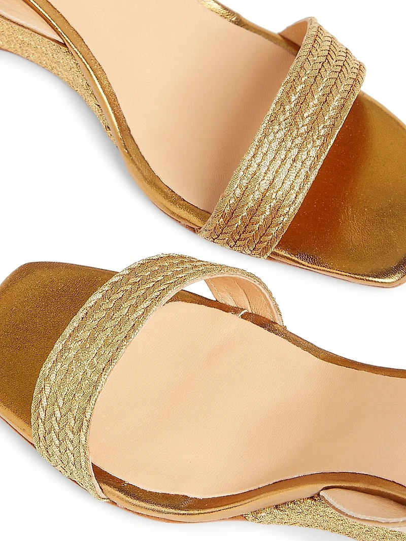80MM Metallic Wedge Sandals